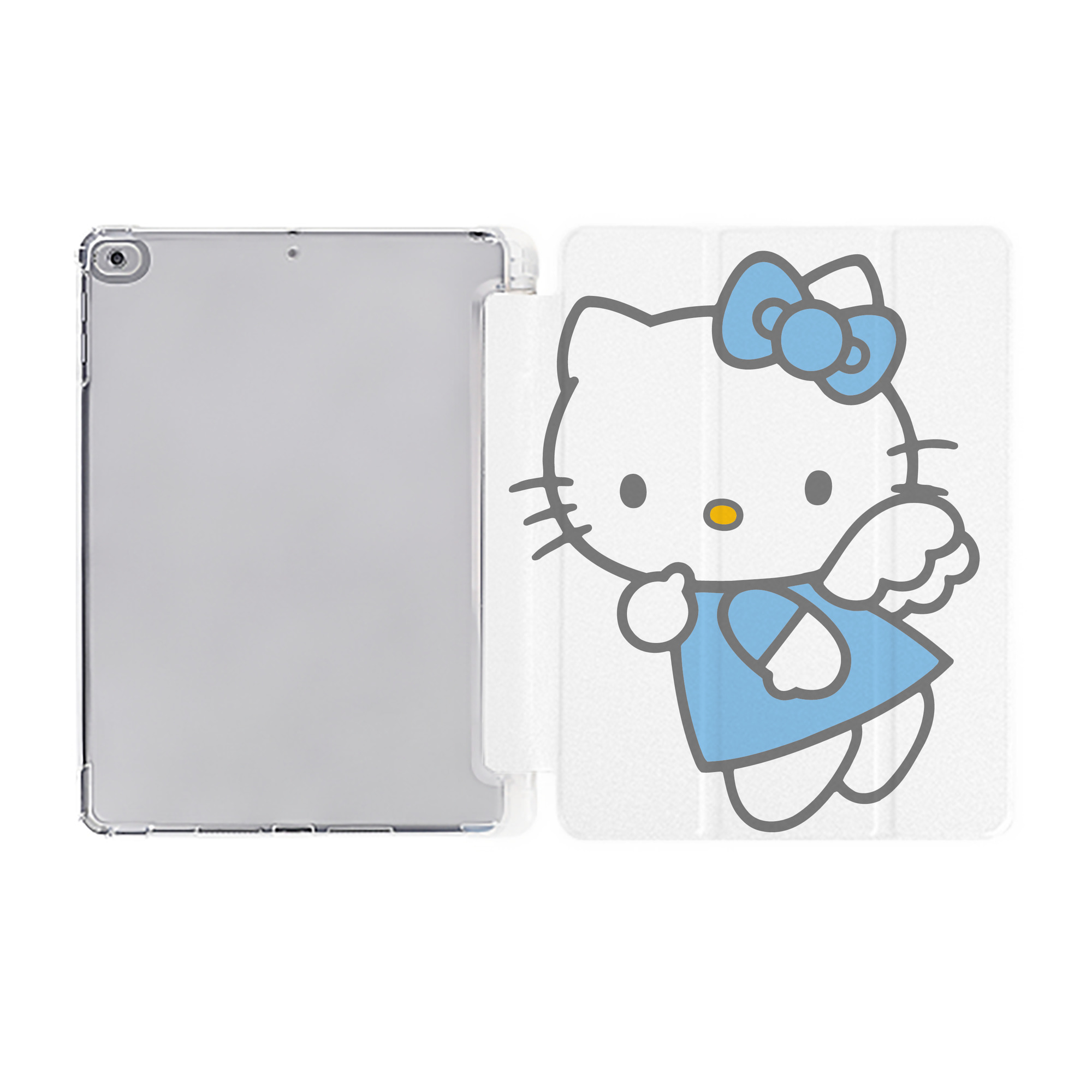 （画像用） Hello Kitty ハローキティ IPad ケース ペン収納付き 三つ折りスタンド PUレザー×シリコン 対応機種9.5/10.5/10.9インチ